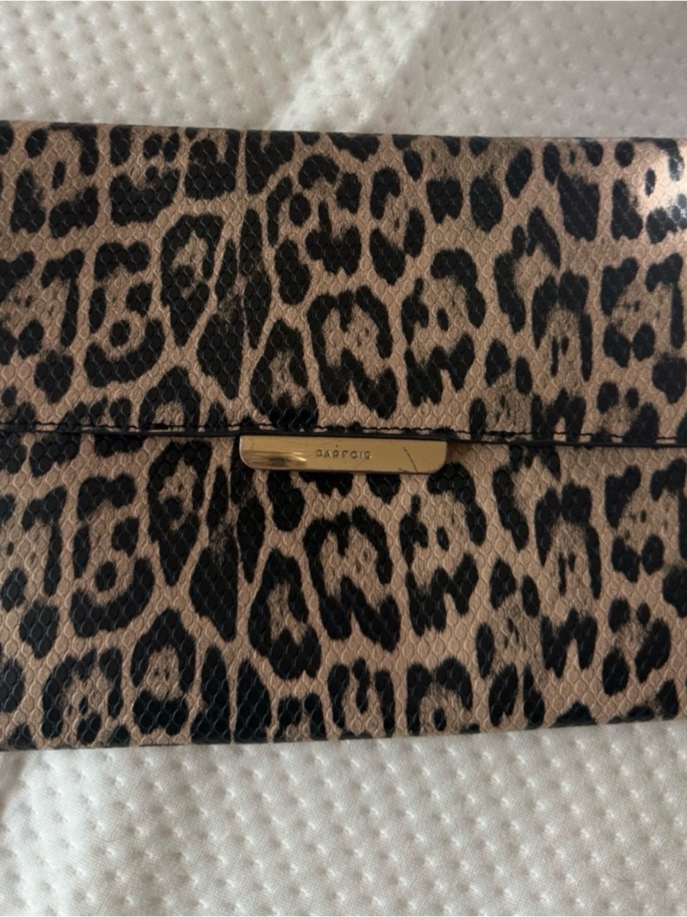 Daphne Leopard Print Envelope Clutch - Brown/Black